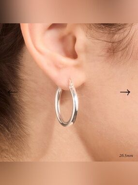 NWT Catbird - Grand Tubetti Silver Hoops (pair) size 26.5mm BRAND NEW NEVER WORN